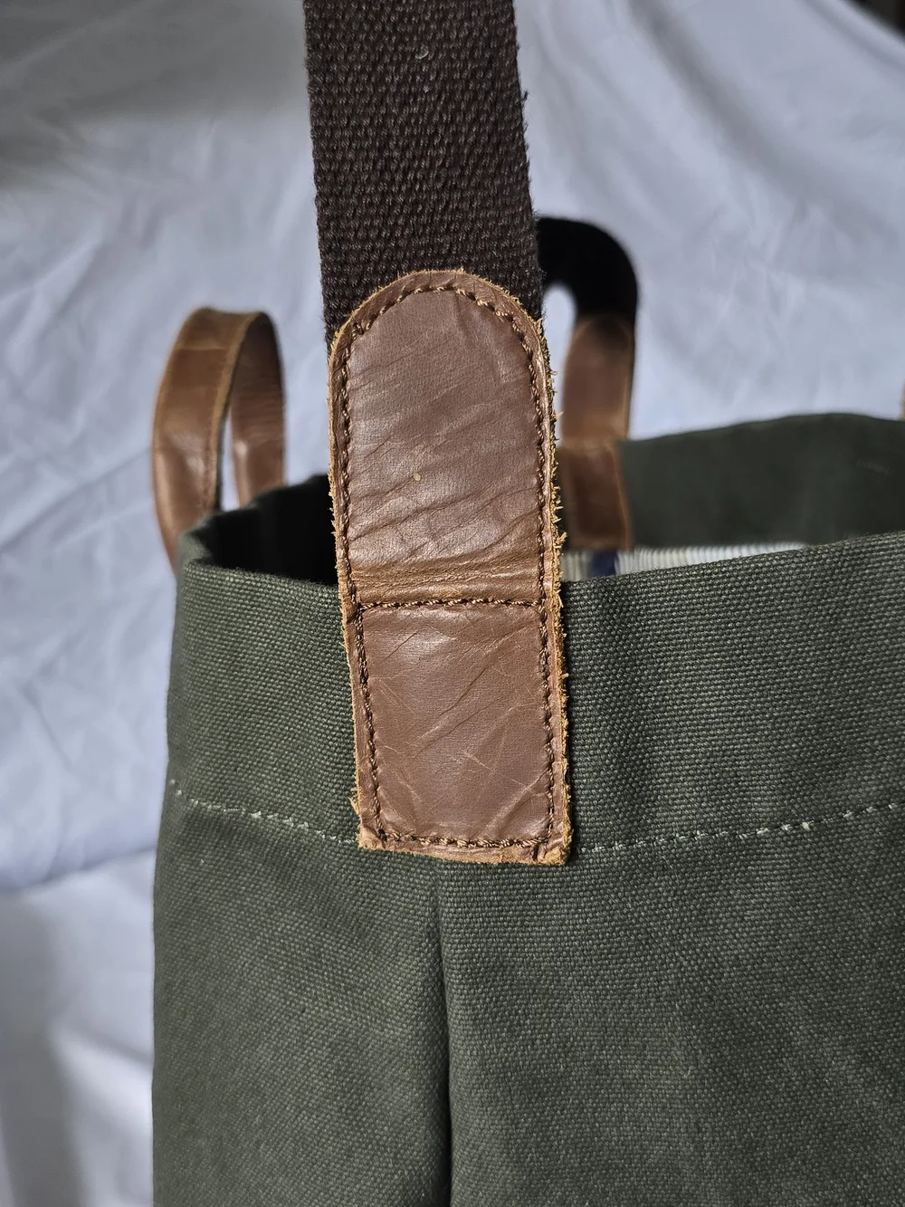 Horny Toad by United By Blue Olive Canvas & Leather Crossbody Tote Bag